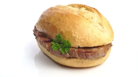 Steak in a Bun Stock Footage 272978999