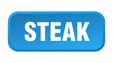 Steak button. steak square 3d push button 스톡 일러스트