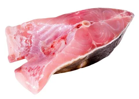 Steak of carp on a light background 库存照片