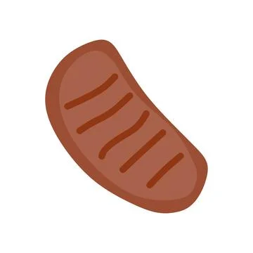 Steak, Chop Meat. Vector Flat Illustration, Design Art. Food concept, Hand .. Stock Illustration