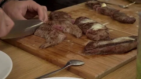 Steak cutting Stock Footage 79507651