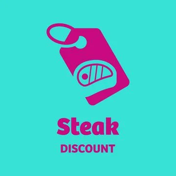 Steak Discount Logo Stock Illustration