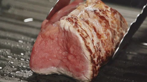 Steak fried on a grill Stock Footage 54110362