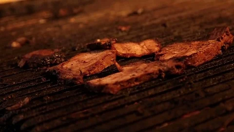 Steak on the grill 스톡 동영상 74494155