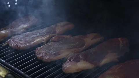 Steak on the Grill Stock Footage 89019979