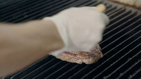 Steak on the grill Stock Footage 92199224