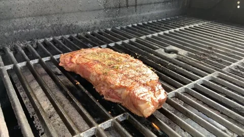 Steak on the grill Stock Footage 200330798
