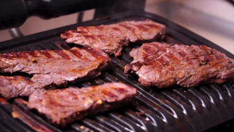 Steak grilled close-up. roast beef Stock Footage 121416269