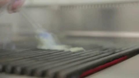 Steak grilled with corn Video stock 81393266