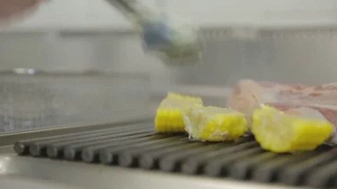 Steak grilled with corn Stockbeeldmateriaal 81422847