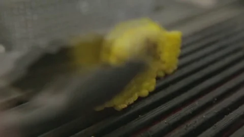 Steak grilled with corn Stock Footage 83294058