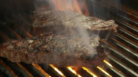 Steak grilling 151 Stock Footage