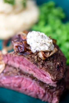 Steak halves Stock Photos