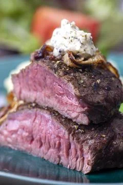 Steak halves Stock Photos