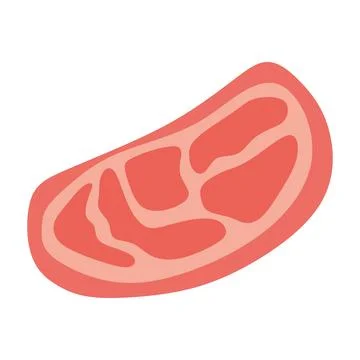 Steak icon Isolated on White. Flat Vector piece of Meat for BBQ, Picnic, Gr.. Stock Illustration