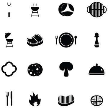 Steak icon set Stock Illustration