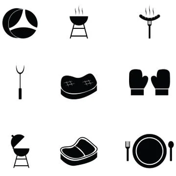 Steak icon set Stock Illustration