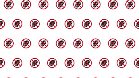 Steak icons loop animation on white background with ban symbol. Stock Footage 332255866