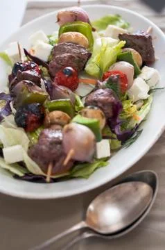 Steak kebabs Stock Photos