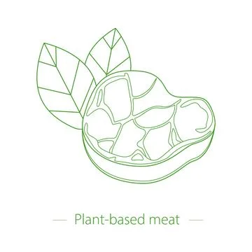 Steak with leaves, like vegetable meat Stock Illustration