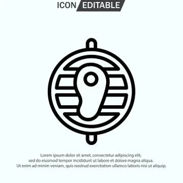 Steak line icon, outline vector logo illustration Stock Illustration
