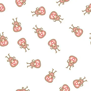 Steak meat character vector seamless pattern Stock Illustration