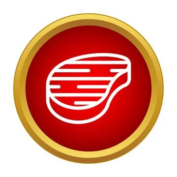 Steak meat grill icon button for menu Stock Illustration