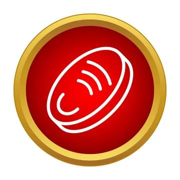 Steak meat icon transmitting signal on red background Stock Illustration