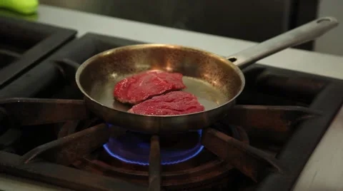 Steak in the pan Stock Footage 46530989