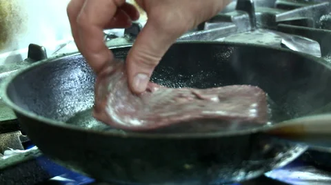 Steak on a Pan Stock Footage 49182444
