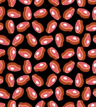 Steak pattern seamless. beefsteak Piece of meat background. vector texture Stock Illustration