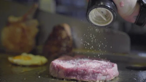 Steak Peppered on Grill Stock Footage 102281864