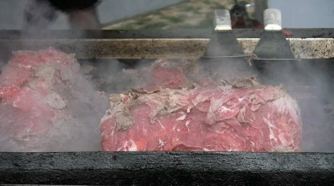 Steak for Philly cheesesteaks Stock Footage 97486