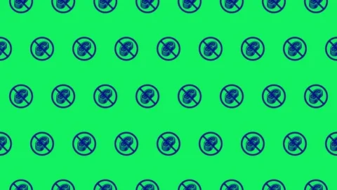 Steak pictogram loop animation on green screen with ban symbol. Stock Footage 332255865