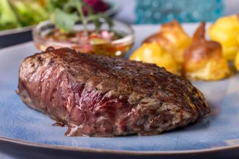 Steak on a plate Stock Photos