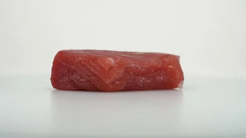 Steak of Raw Tuna Fish Stock Footage 169731233
