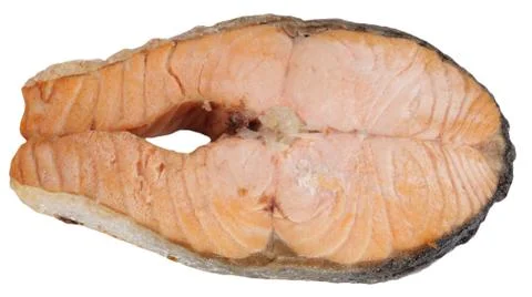Steak of salmon isolated Stock Photos