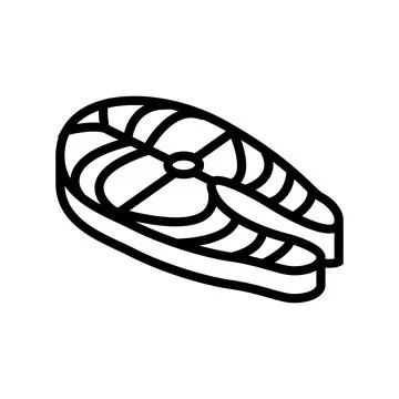 Steak salmon line icon vector illustration Stock Illustration