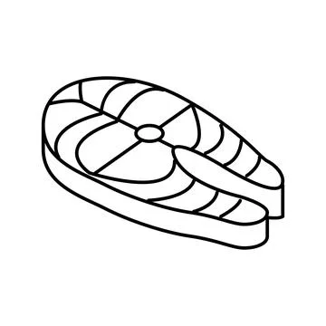Steak salmon line icon vector illustration Stock Illustration