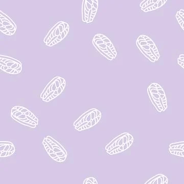 Steak salmon line seamless pattern Stock Illustration