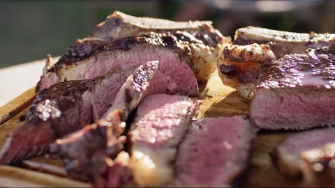 Steak is salted Video stock 118890419