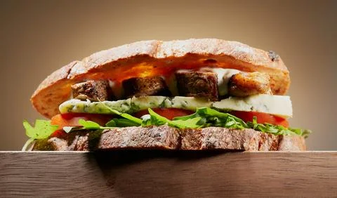 Steak sandwich. Stock Photos