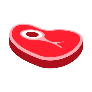 Steak in trendy flat style. Vector illustration. EPS 10. Stock Illustration