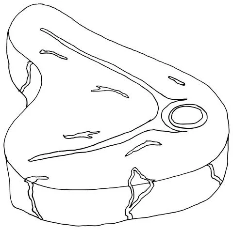 Steak vector no color Illustrazione stock