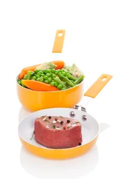 Steak with vegetable. Stock Photos
