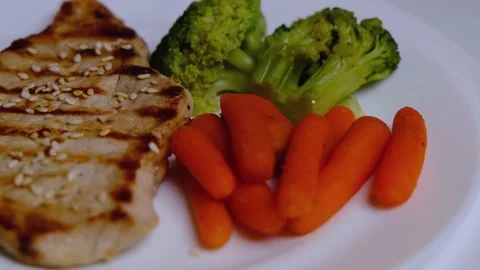 Steak with vegetables Stock Footage 155783960