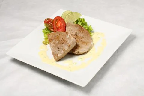 Steak with vegetables Stock Photos