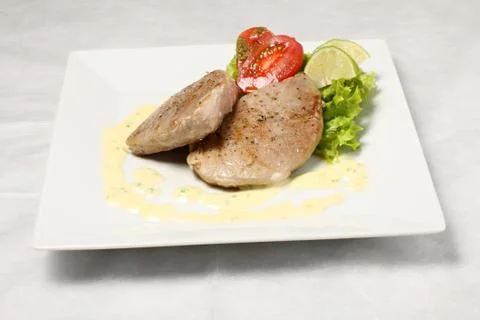 Steak with vegetables Stock Photos