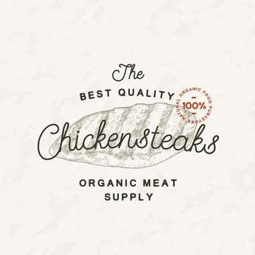 Steak Vintage Vector Label Logo Template. Engraving Style Meat Illustration with Stock Illustration