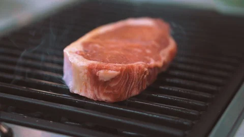 Steaks are grilled Video stock 105319829